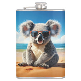 Cantil Koala em uma praia arenosa