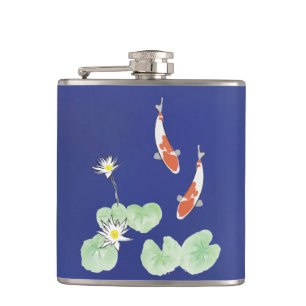 Cantil Koi Pond Vinyl Wrapped Flask