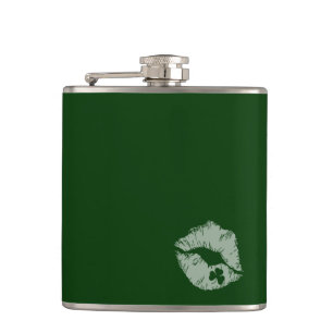 Cantil Lábios de Shamrock - Beije-me Eu sou Irish Flask