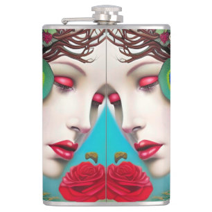 Cantil Lábios Vermelho Feminino e Abstrato de Peacock