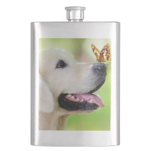 Cantil Labrador E Travesseiro decorativo De Borboleta