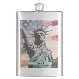 Cantil Lady Liberty e o nome personalizado da bandeira am