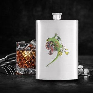 Cantil Lagarto Verde Tribal Lavanda Vermelho