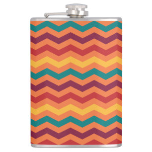 CANTIL LARANJA VERMELHA AMARELO DE TEAL BURGUNDY ZIG ZAG 