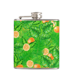 Cantil Laranjas e folhas tropicais