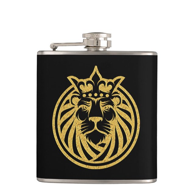 Cantil Leão com Coroa - Estilo Dourado 4 (Frente)