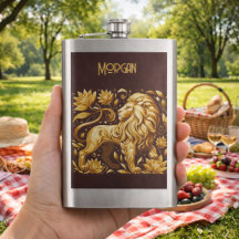 Leão Dourado Majestoso Personalizado