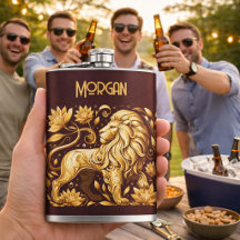 Leão Dourado Majestoso Personalizado