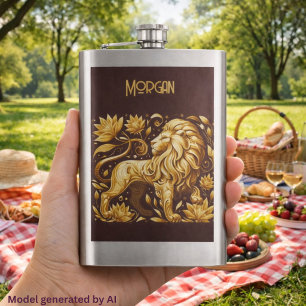 Cantil Leão Dourado Majestoso Personalizado