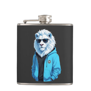 Cantil Leão Vestindo Hoodie Engraçado Caráter Legal do An