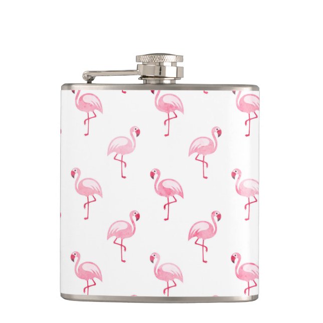 Cantil Legal Pink Tropical Flamingo Patterno em Branco (Frente)
