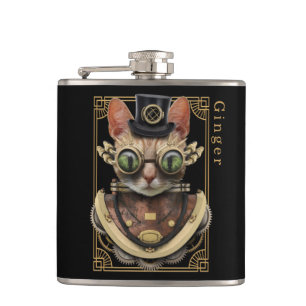 Cantil Legal Steampunk Orange Tabby Cat com Nome