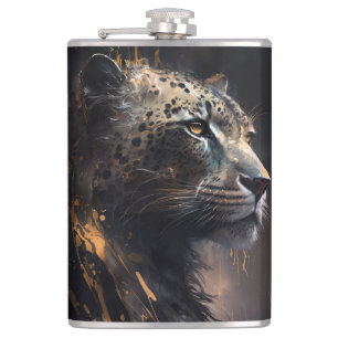 Cantil Leopard Retrato Animal Natureza Selvagem Tinta Esc