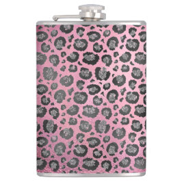Cantil Leopardo brilhante impresso a rosa quente brilhant