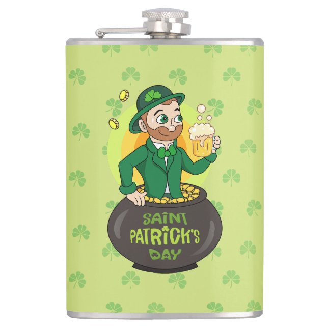 Cantil Leprecaína de desenho animado em pote de ouro segu (Frente)