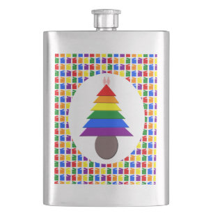 Cantil Lésbicas Árvore de Natal Rainbow e Presentes