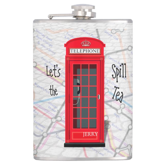 Cantil Let’s Spill the Tea – London Tube Map Red Phone (Frente)