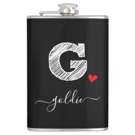 Cantil Letra G Monograma com Desenho Retroativo, Flask