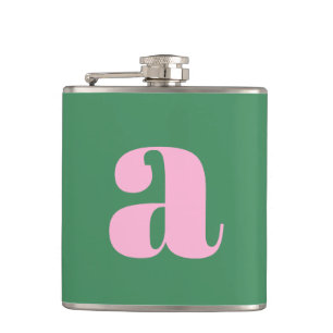 Cantil Letra Inicial de Monograma Moderno Rosa Verde Casa