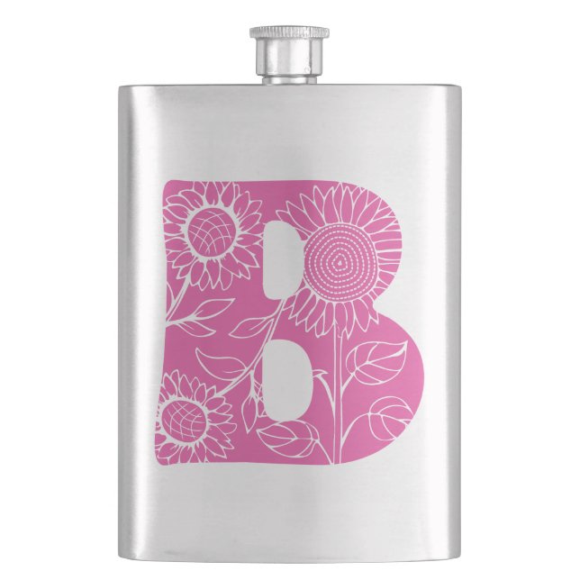 Cantil Letra maiúscula B monograma floral (Frente)