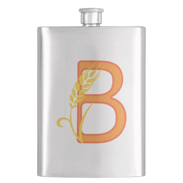 Cantil Letra maiúscula B monograma floral (Frente)