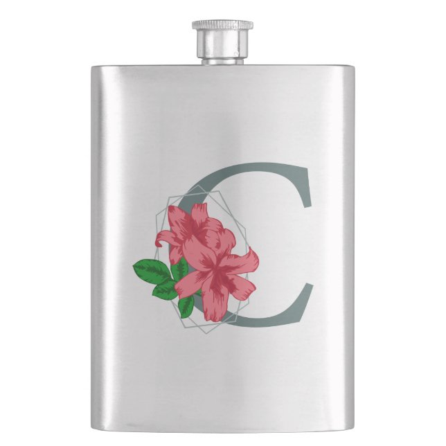 Cantil Letra maiúscula C monograma floral (Frente)