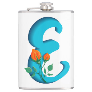 Cantil Letra maiúscula E monograma floral