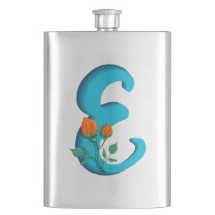 Cantil Letra maiúscula E monograma floral