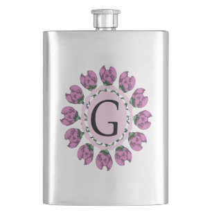 Cantil Letra maiúscula G monograma floral