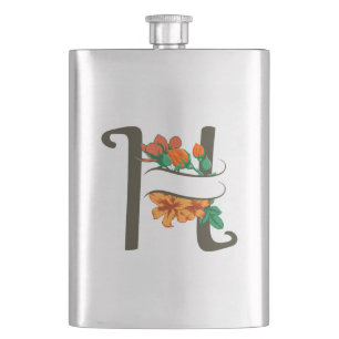 Cantil Letra maiúscula H monograma floral