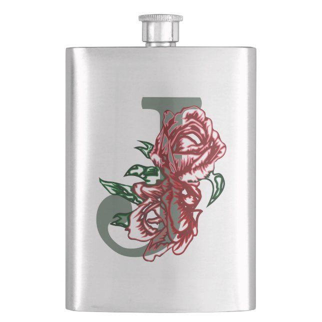 Cantil Letra maiúscula J monograma floral (Frente)