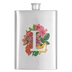 Cantil Letra maiúscula L monograma floral