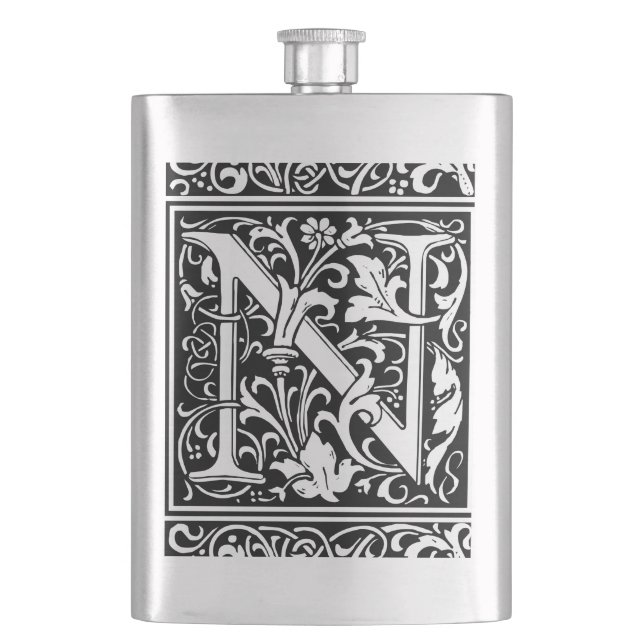 Cantil Letra N Monograma Medieval Arte Nova (Frente)