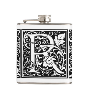 Cantil Letra R Monograma Medieval Art Nouveau