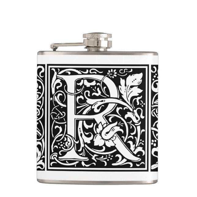 Cantil Letra R Monograma Medieval Art Nouveau (Frente)