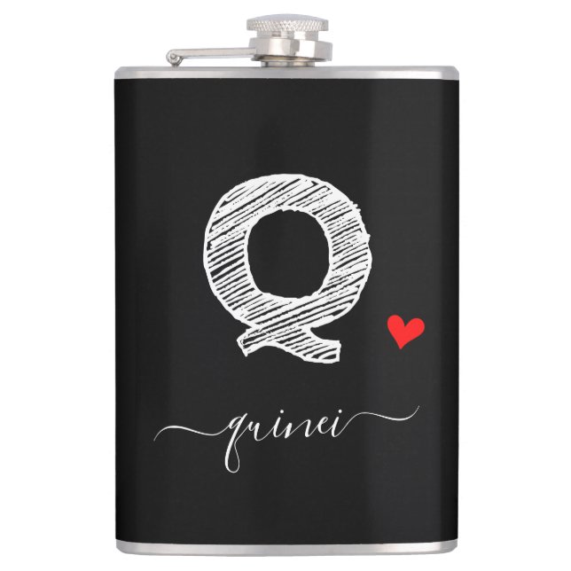 Cantil Letra V Monograma Retro Sketch, Flask (Frente)