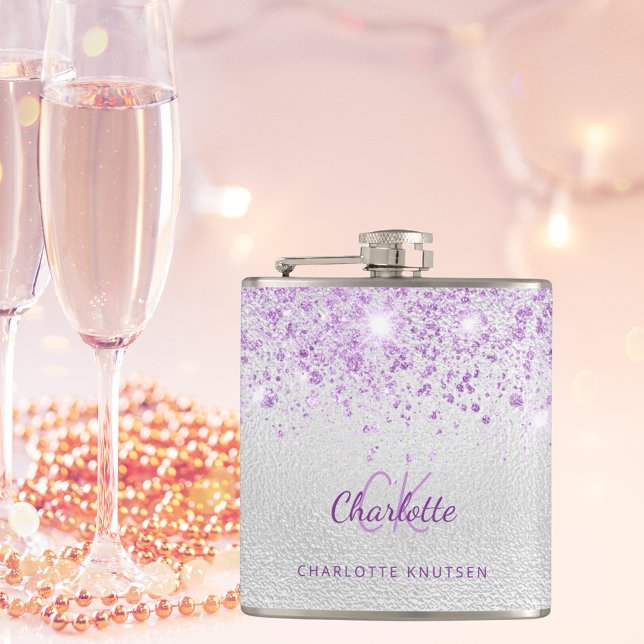 Cantil Letras brilhantes violeta monograma amigas bff (Criador carregado)