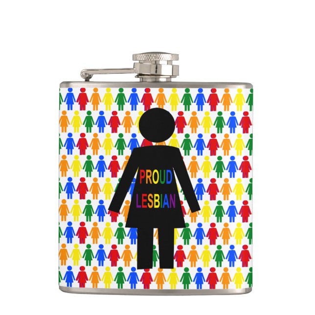 Cantil LGBTQ Silhouette Lésbica e Damas Arco-Íris (Frente)