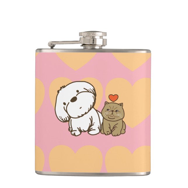 Cantil Lhasa Apso e gatinho (Frente)