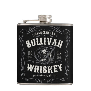 Cantil Licor Antigo ADICIONE NOME Whiskey Velho Ceifador