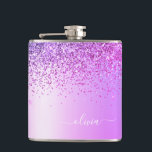 Cantil Lingueta Roxa Monograma Nome Luxury Girly<br><div class="desc">Folha fina Roxa Folha Metálica Brilhante Esmagada Monograma Metálico Nome e Frasco de Parte Inicial. Isto faz o doce e perfeito aniversário de 16 anos,  casamento,  chá de panela,  aniversário,  chá de fraldas ou festa de solteira presente para alguém que ama luxo de luxo e estilos quíticos.</div>