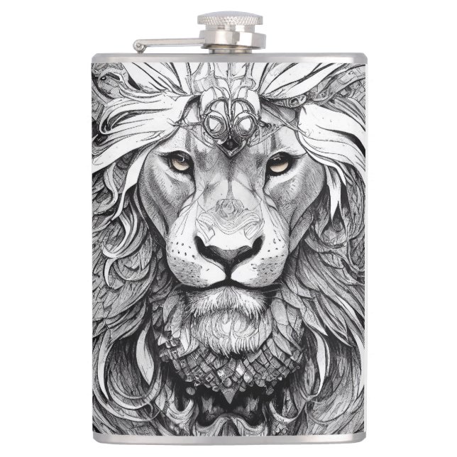 Cantil Lion King Wild Nature Illustration Line Epic Art (Frente)