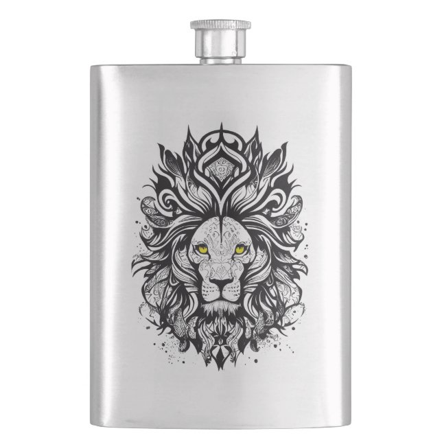 Cantil Lion Wild Animal Nature Illustration Art Tattoo (Frente)