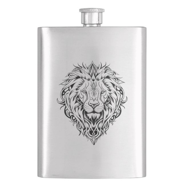 Cantil Lion Wild Animal Nature Illustration Art Tattoo (Frente)