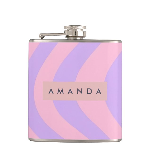 Cantil Listra Ondulada Rosa Pastel e Lavanda Personalizad (Frente)