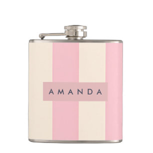 Cantil Listra Rosa Suave e Creme Personalizada
