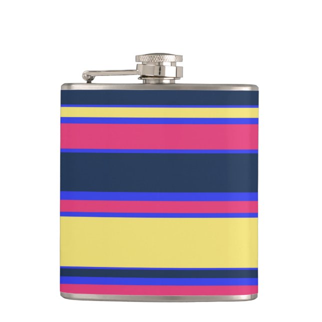 Cantil Listras cor-de-rosa, amarelas e azuis (Frente)