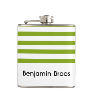 Cantil Listras verdes e brancas de nome personalizado