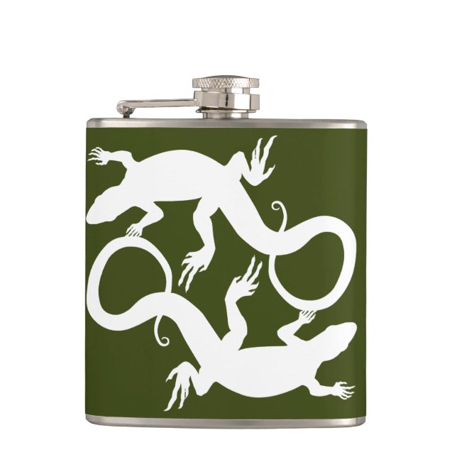 Cantil Lizard Flask Custom Reptile Lizard Art Drask (Frente)