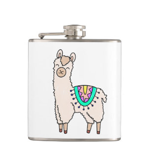 Cantil llama alpaca de desenho animado sorridente e feliz
